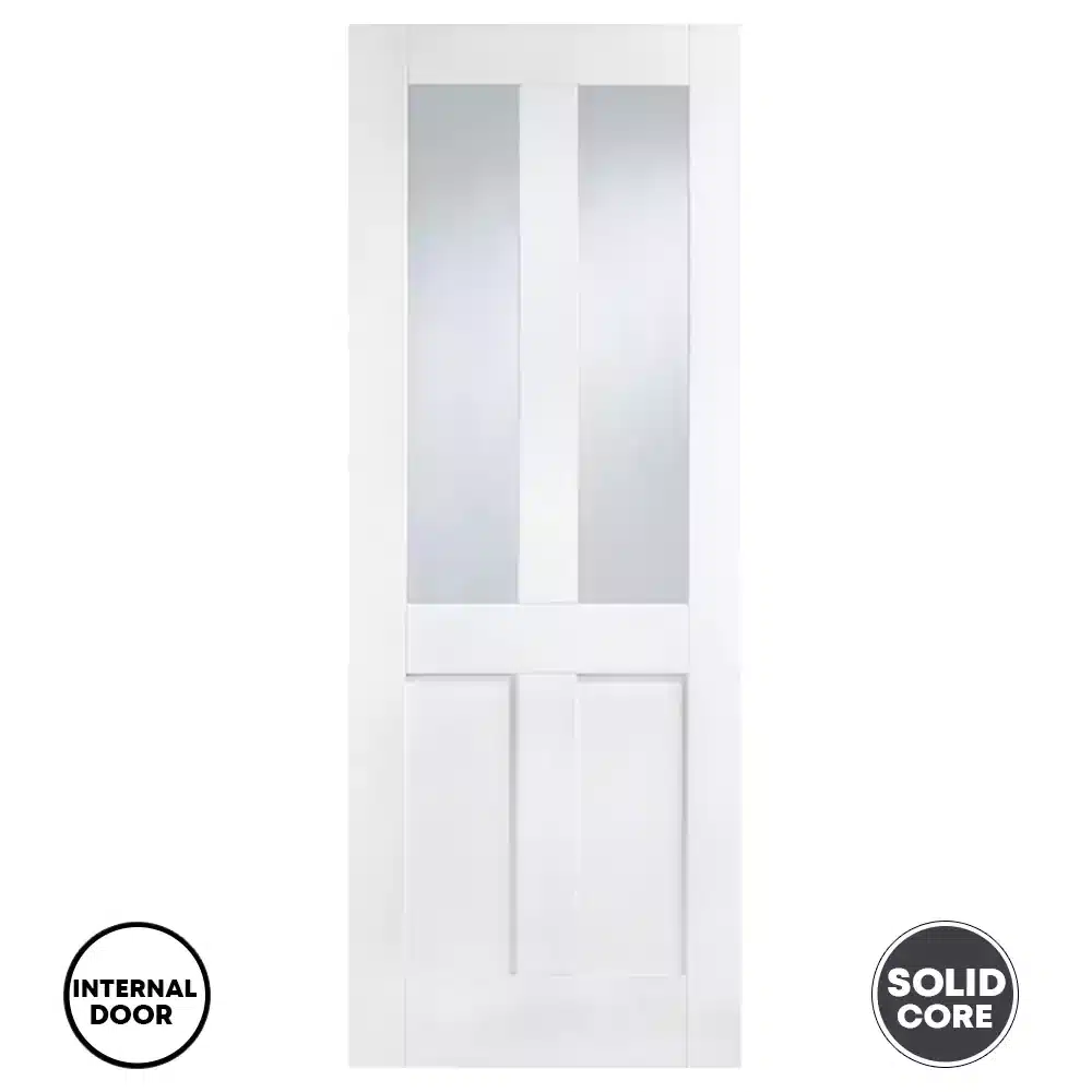 LPD Internal Door London White Glazed 2L Primed