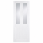 LPD London White Primed 2L Clear Glazed Solid Engineered Internal Door