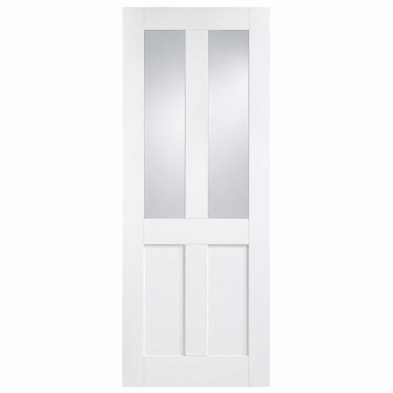 LPD London White Primed 2L Clear Glazed Solid Engineered Internal Door
