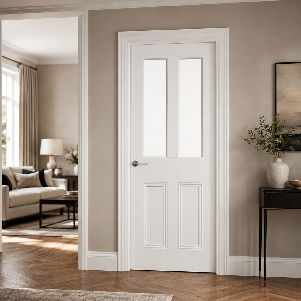LPD Malton White Unglazed 2L Solid Engineered Primed Internal Door lifestyle