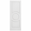 LPD Montpellier White Primed Two Solid Panels Curved Edge Circle Panel Smooth Internal Door
