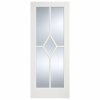 LPD Reims White Primed Clear Glazed Diamond Decorative Beading Smooth Internal Door