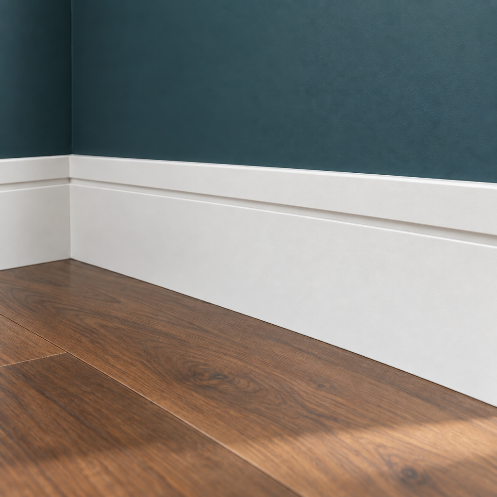 LPD Single Groove White Primed Skirting Board