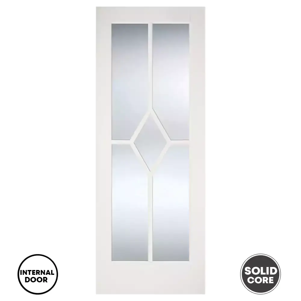 LPD White Reims Glazed Internal Door Primed