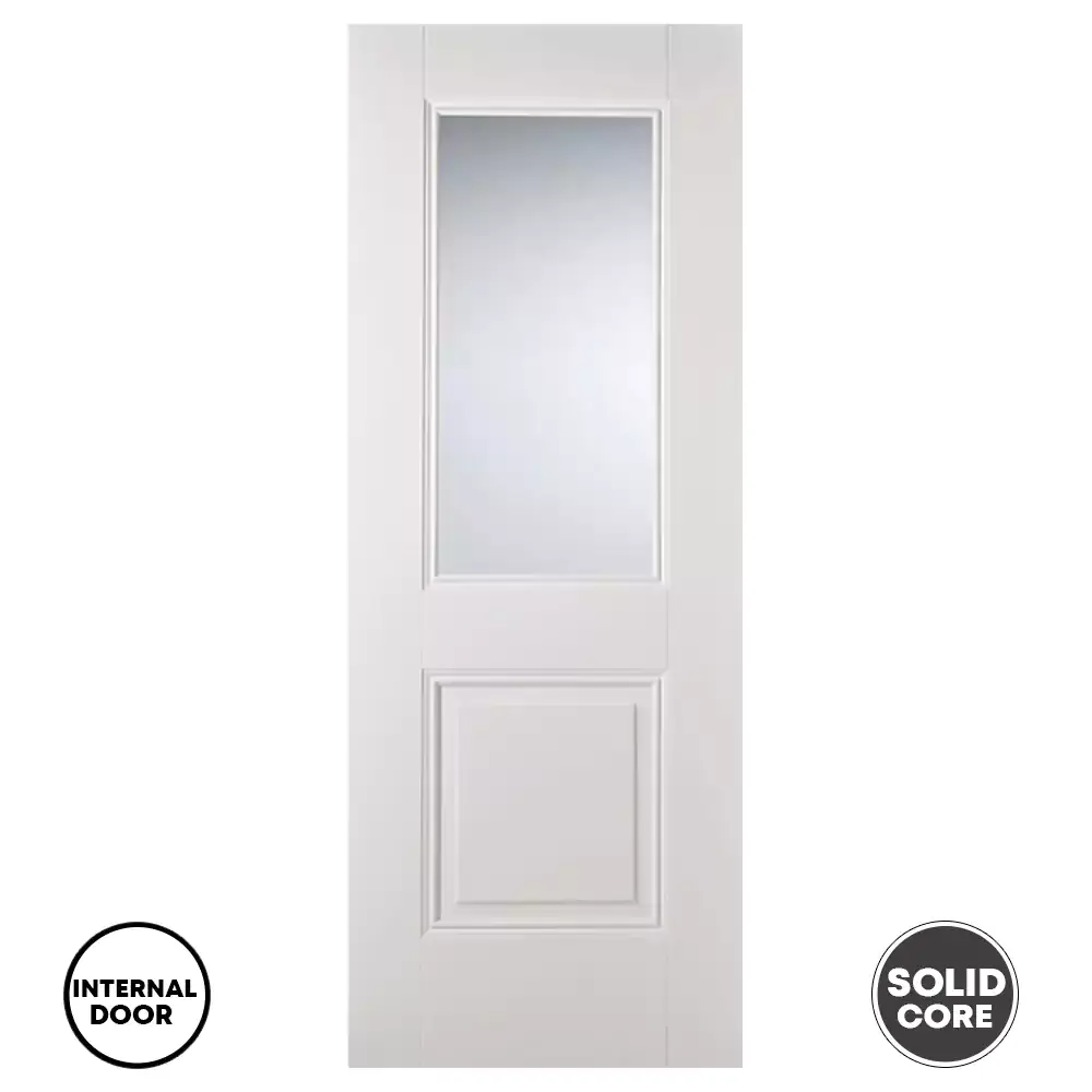 LPD Arnhem Internal Primed Plus White Glazed 1L Door