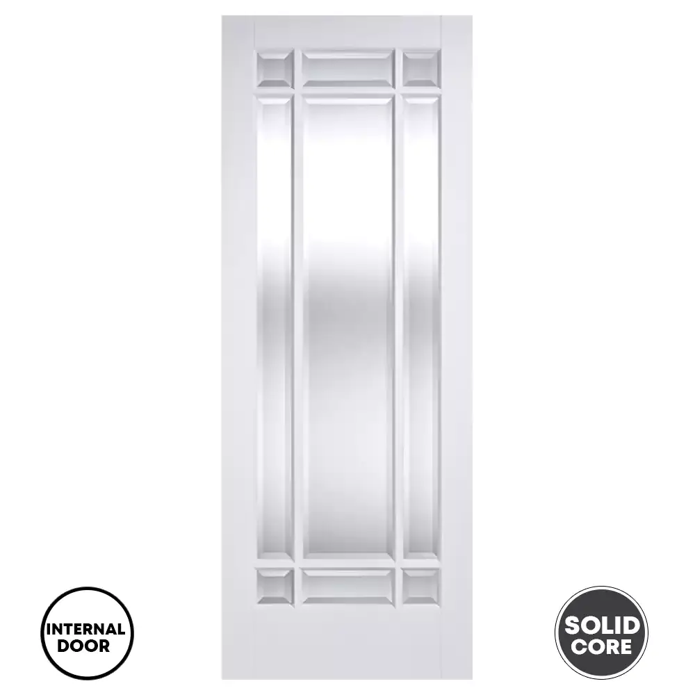 LPD Solid Manhattan 9L Glazed Internal Door White Primed