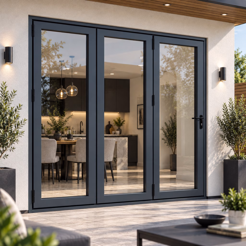 LPD AluVu Anthracite Grey External Bi-fold 6ft Aluminium Pre-Finished External Door