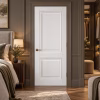 LPD Arnhem White Primed Grain 2 Panel Decorative Bolection Moulding Textured Internal Door lifestyle