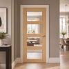LPD Doors Oak Shaker 4L Clear Glazed Solid Engineered Core Unfinished Oak Internal Door