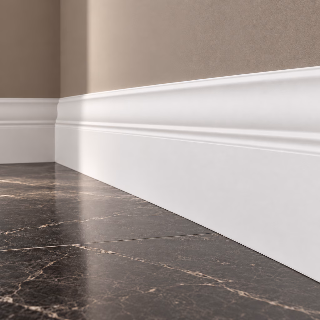 LPD Ferrol White Primed Decorative Skirting Board