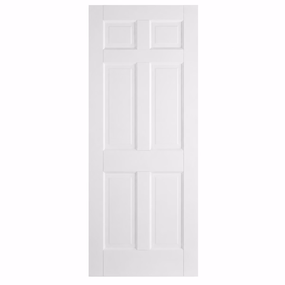 LPD Regency White Primed 6P Four Rectangular Raised Shaped Panels and Two Raised Square Panels Solid Engineered Internal Door