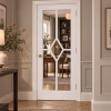 LPD Reims White Primed Clear Glazed Diamond Decorative Beading Smooth Internal Door lifestyle