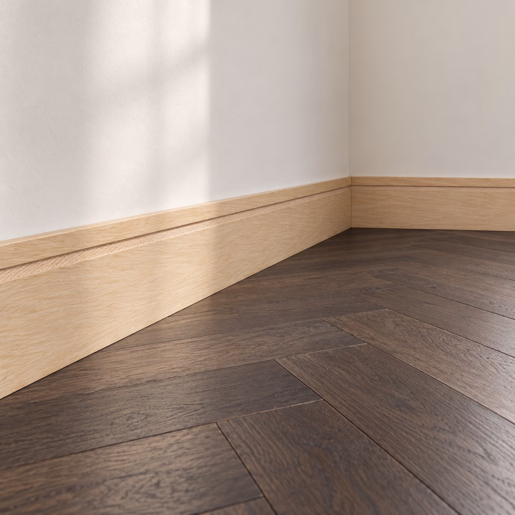 LPD Single Groove Unfinished Oak Veneer Skirting Board