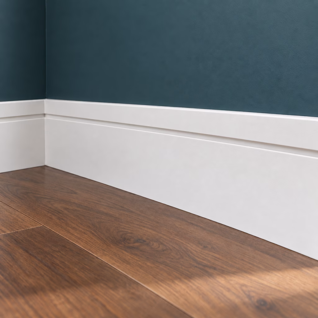 LPD Single Groove White Primed Skirting Board