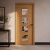 Deanta Augusta Prefinished Oak Glazed Fire Door FD30 lifestyle