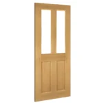 Deanta Bury Prefinished Oak Glazed Fire Door FD30 Angled