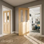 Deanta Bury Prefinished Oak Glazed Fire Door FD30 lifestyle