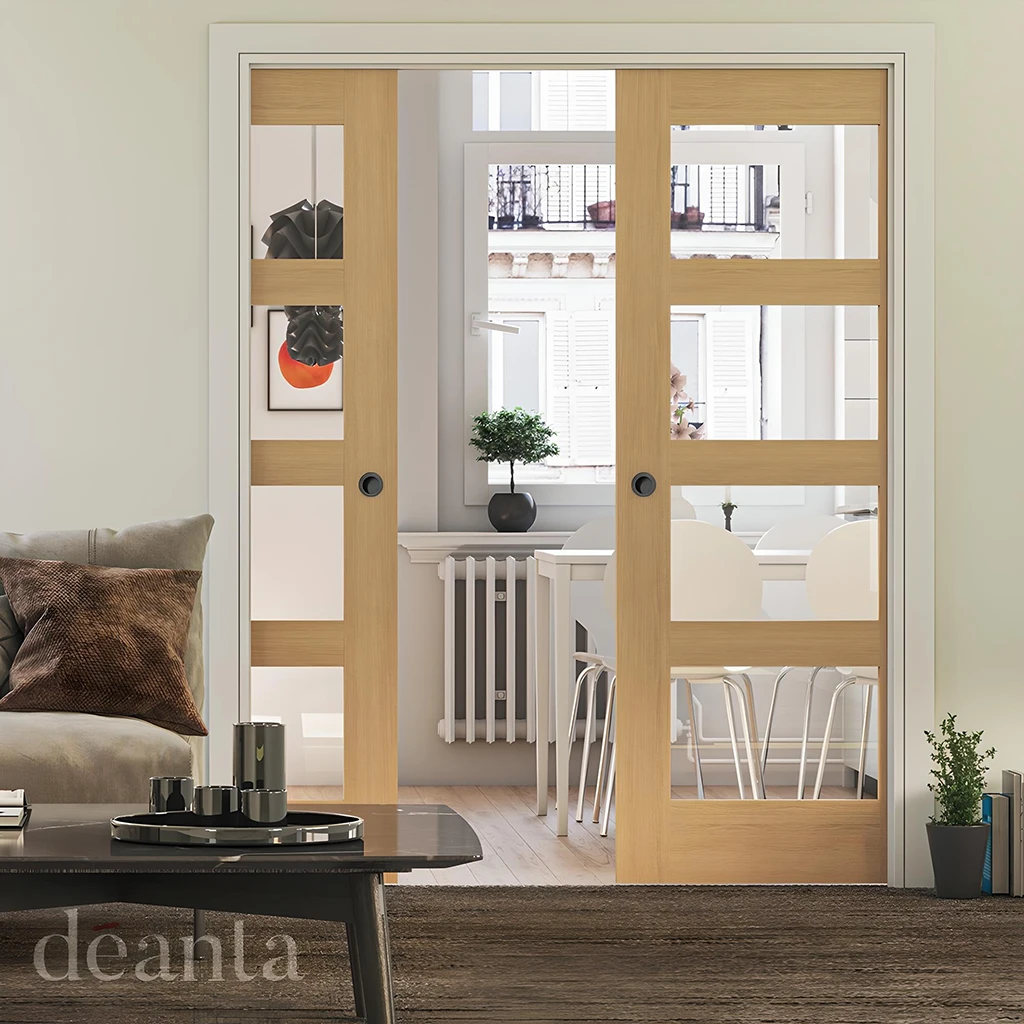 Deanta Coventry Unfinished Oak Glazed Fire Door FD30