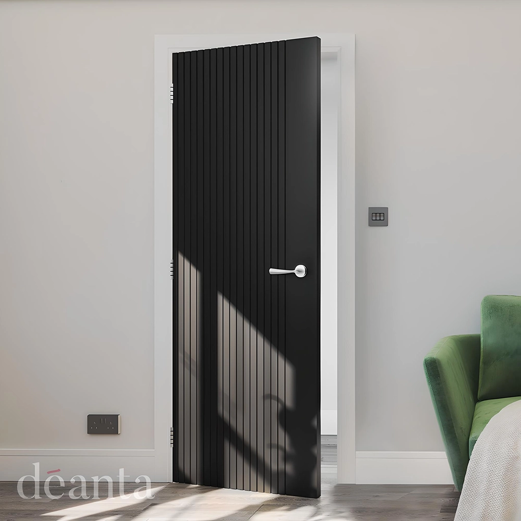 Deanta Malmo Black Prefinished Fire Door FD30