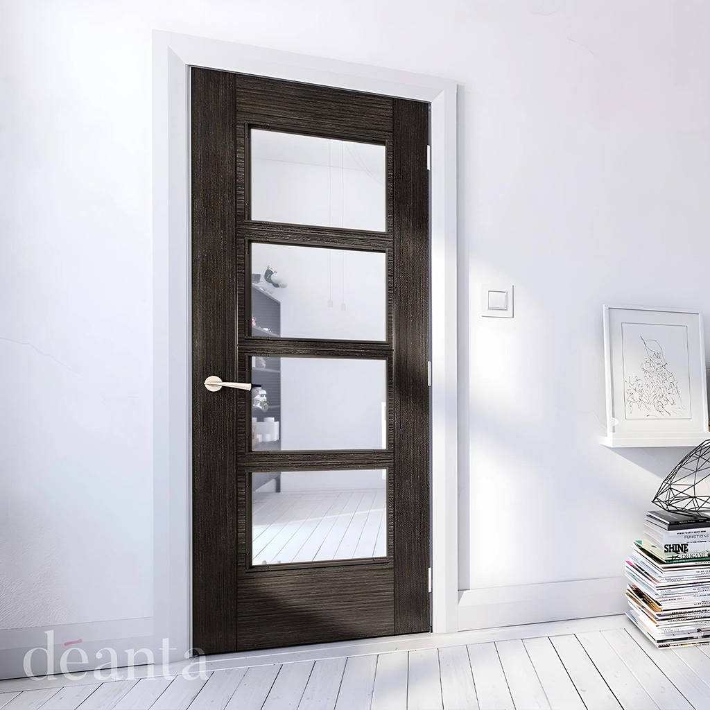Deanta Montreal Dark Grey Ash Glazed Fire Door FD30 Lifestyle