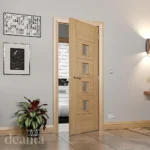 Deanta Pamplona Prefinished Oak Glazed Fire Door FD30 Lifestyle