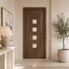 Deanta Pamplona Prefinished Walnut Glazed Fire Door FD30 lifestyle