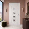 Deanta Pamplona White Primed Glazed Fire Door FD30