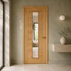 Deanta Seville Prefinished Oak Glazed 1L Fire Door FD30 lifestyle