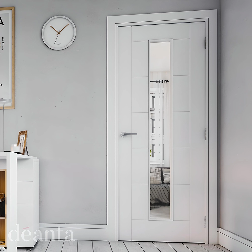 Deanta Seville White Primed Glazed 1L Fire Door FD30