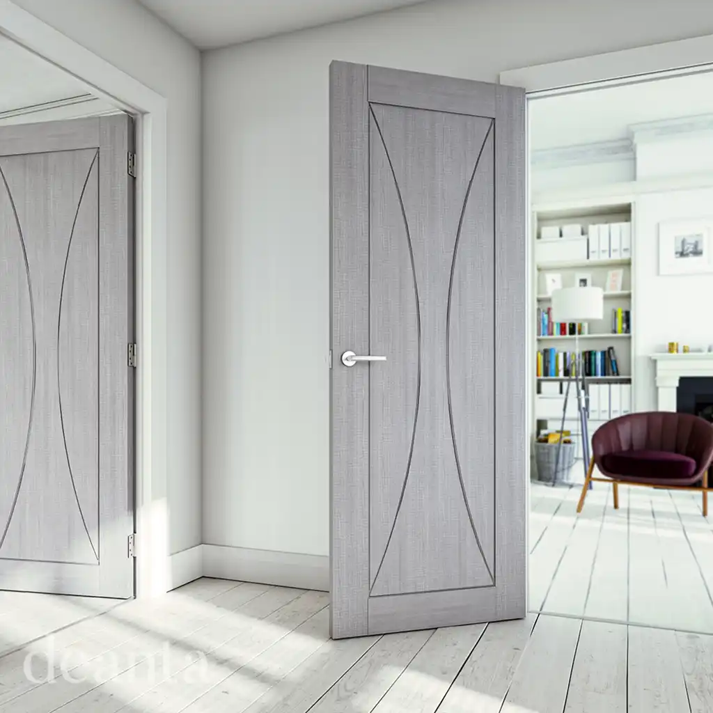Deanta Sorrento Light Grey Ash Fire Door FD30 Lifestyle
