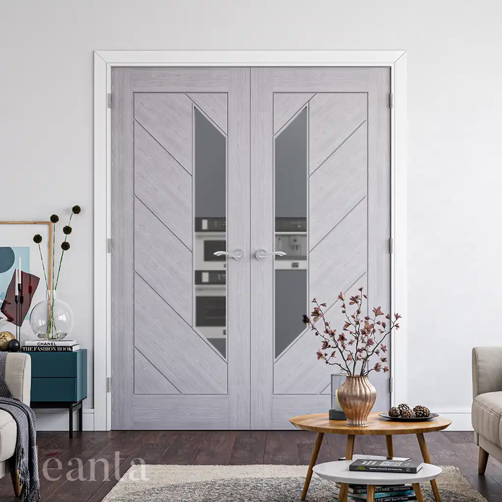 Deanta Torino Light Grey Ash Glazed Fire Door FD30