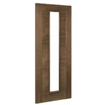 Seville Prefinished Walnut Glazed 1L Fire Door FD30 Angled