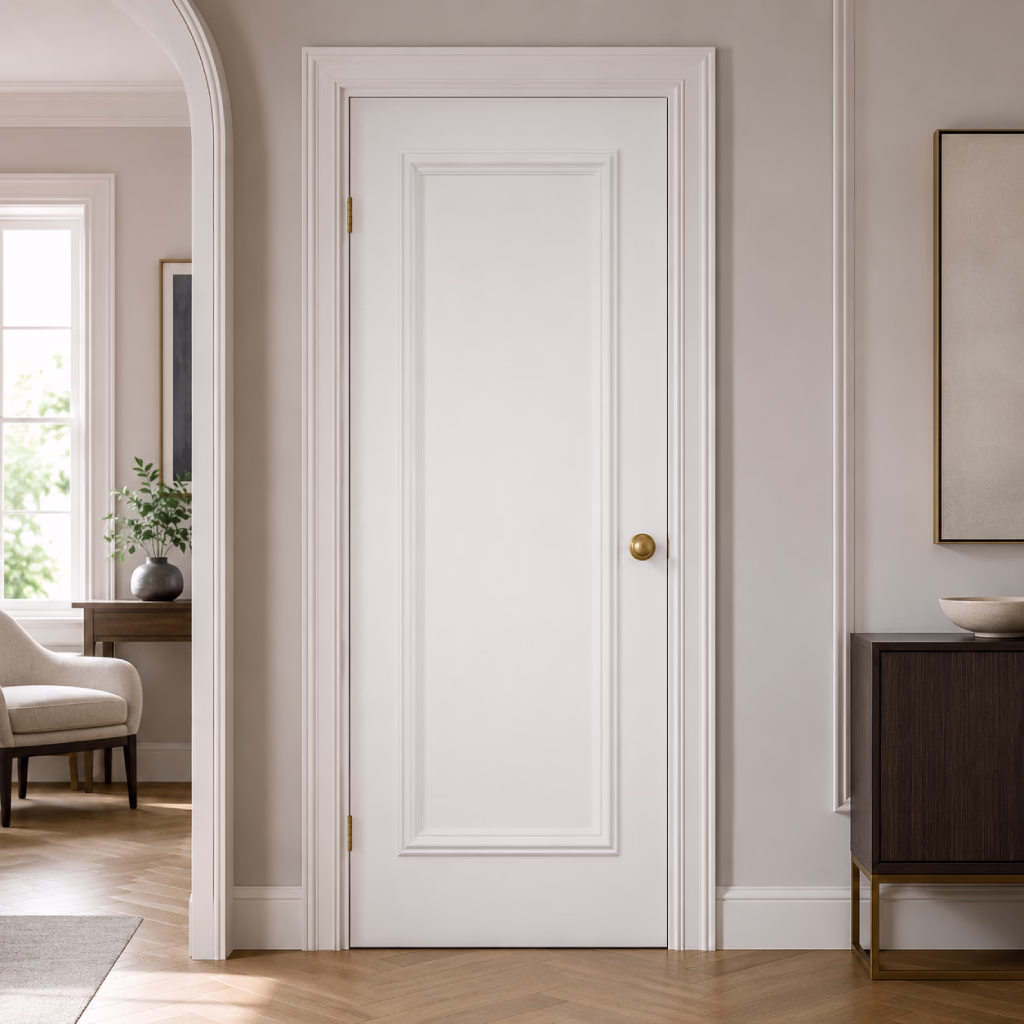 Deanta Blenheim White 1 Panel Raised Moulding White Primed Solid Core Engineered Internal Door lifestyle