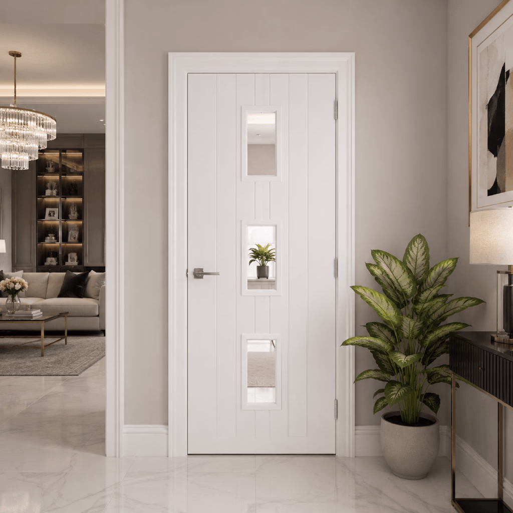 Deanta-Ely-White-Primed-Glazed-3L-Internal-Door-Lifestyle