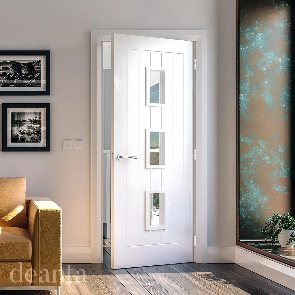 Deanta Ely White Primed Glazed (3L) Internal Door Lifestyle