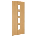 Deanta Galway Unfinished Oak Glazed Internal Door Angled