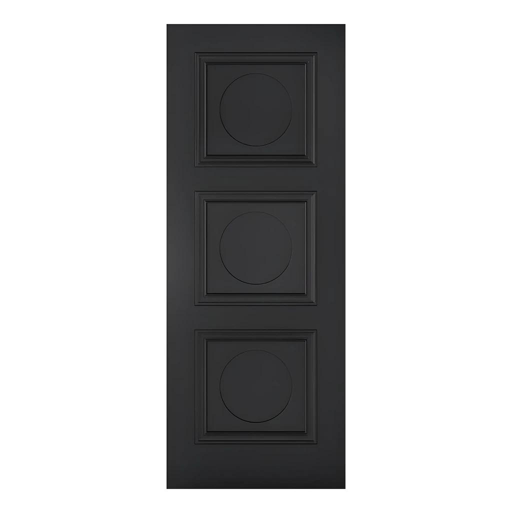 LPD Antwerp 3 Panel Black Fire Door FD30