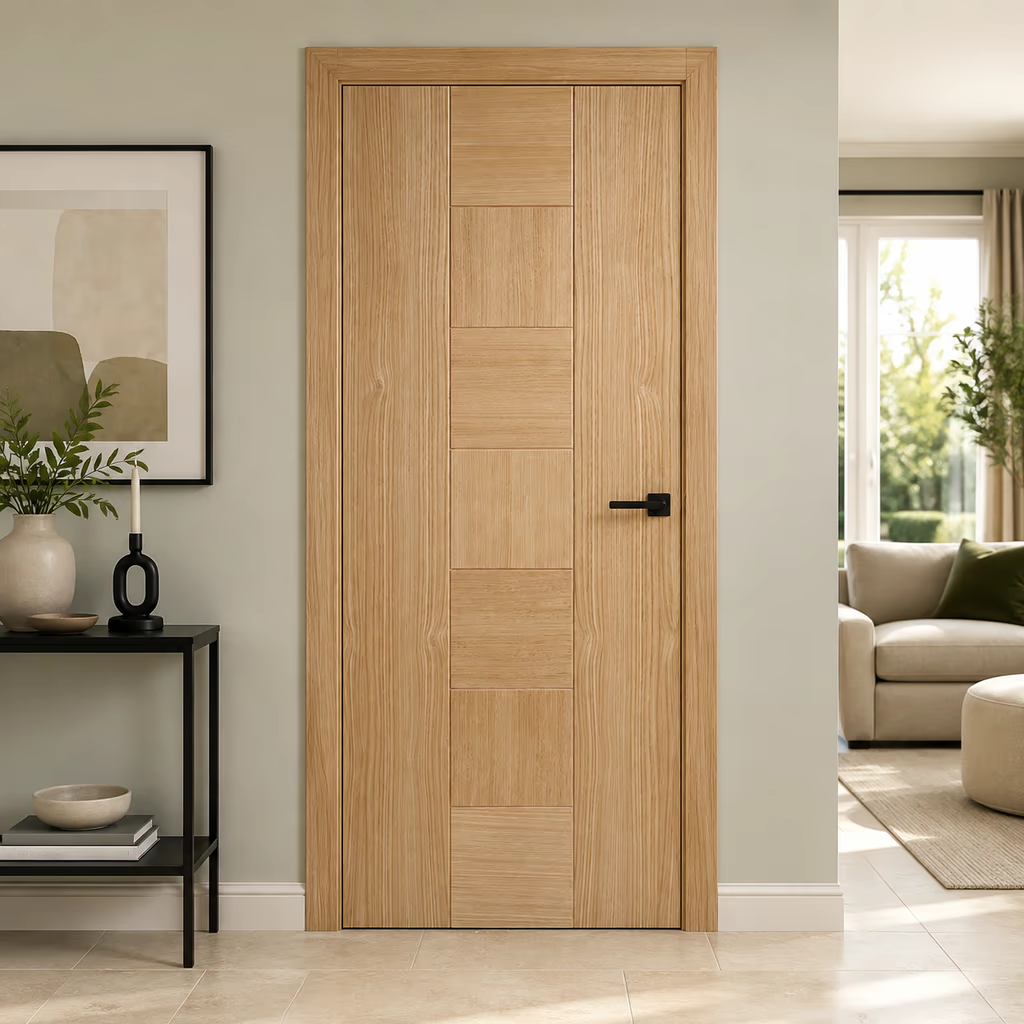 LPD Catalonia Pre-Finished Oak Fire Door FD30 lifestyle