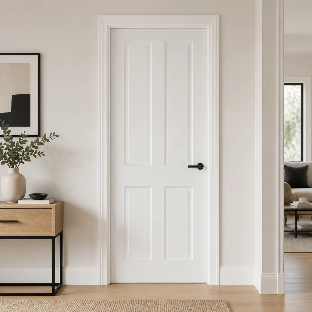 LPD Canterbury White 4 Panel Primed FD30 Internal Fire Door lifestyle