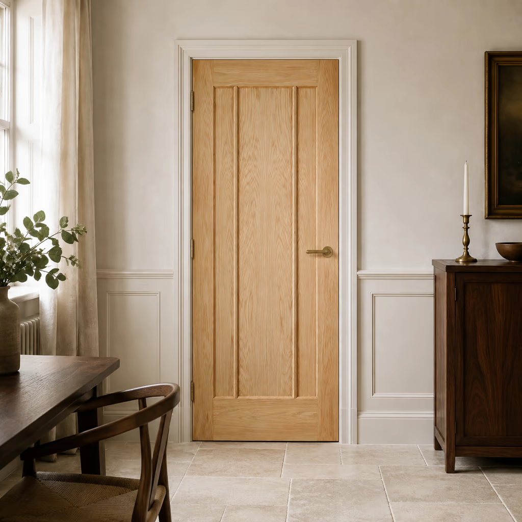 LPD Lincoln Oak 3 Panel Pre-Finished FD30 Internal Fire Door lifestyle