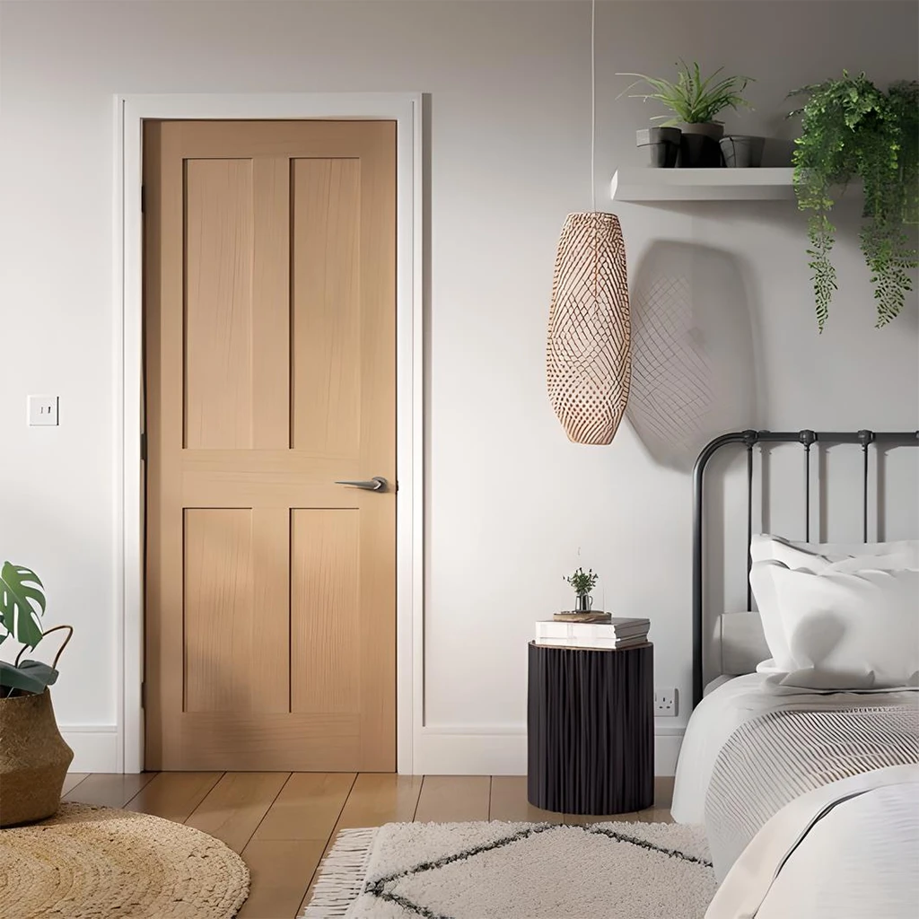 LPD London 4P Oak Pre-Finished Fire Door FD30-life style