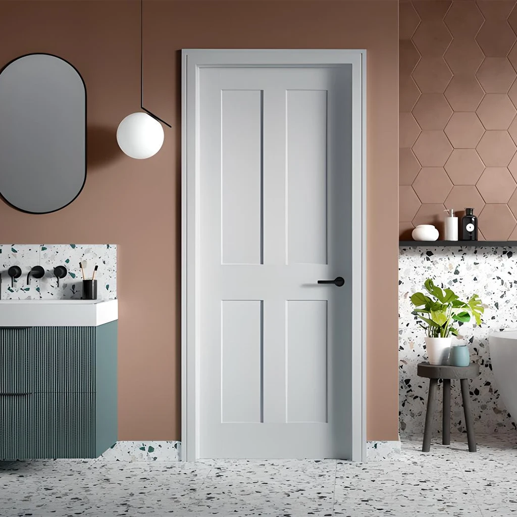 LPD London 4P White Primed Fire Door FD30-life style