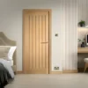 LPD Mexicano Oak Square Cut Vertical Grooves Pre-Finished FD30 Internal Fire Door