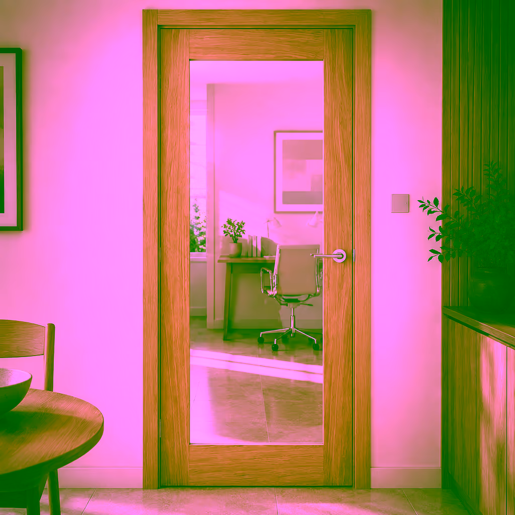 LPD Pattern 10 Oak 1 Lite Clear Glazed Unfinished FD30 Internal Fire Door lifestyle
