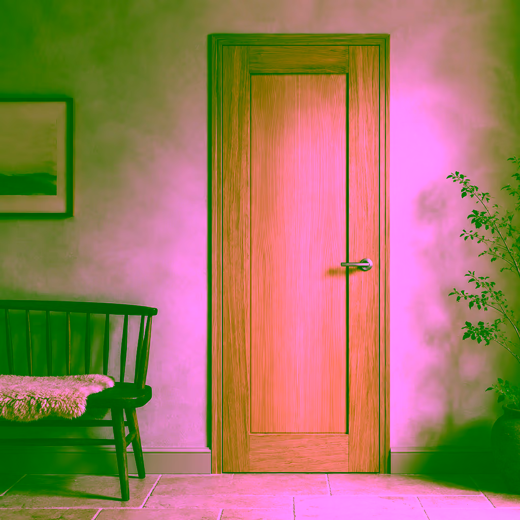 LPD Pattern 10 Oak 1 Panel Unfinished FD30 Internal Fire Door lifestyle