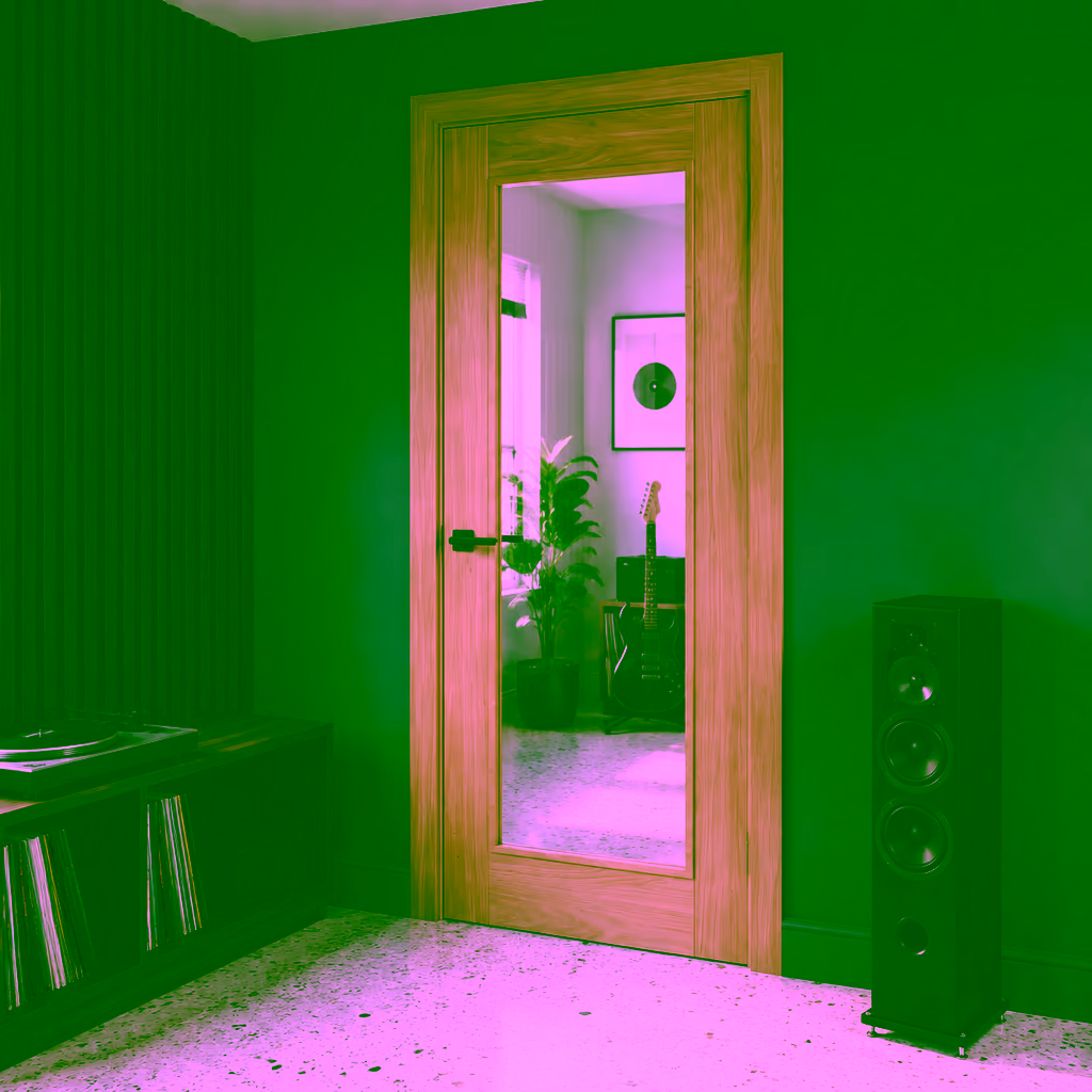LPD Vancouver Pattern 10 Oak 1 Lite Clear Glazed Pre-Finished FD30 Internal Fire Door lifestyle