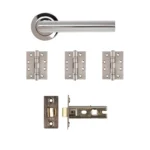 Deanta Ares Polished Chrome Handle Pack-Zdoors
