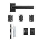 Deanta Ares Urban Matt Black Bathroom Handle Pack-Zdoors