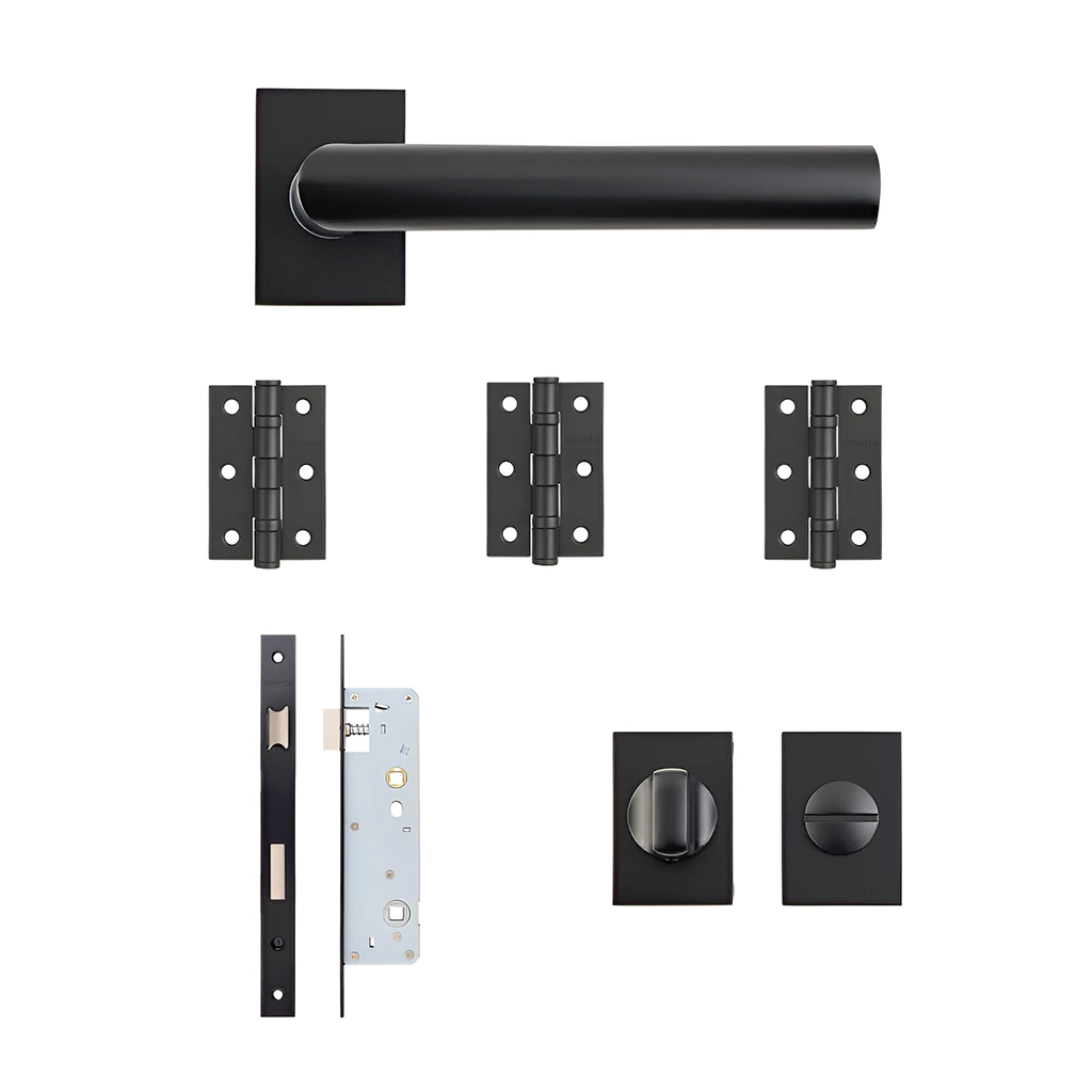 Deanta Ares Urban Matt Black Bathroom Handle Pack-Zdoors