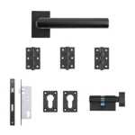 Deanta Ares Urban Matt Black Privacy Handle Pack-Zdoors